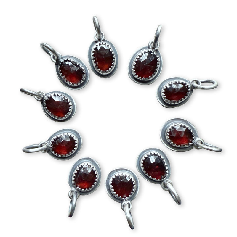 small rosecut garnet charm