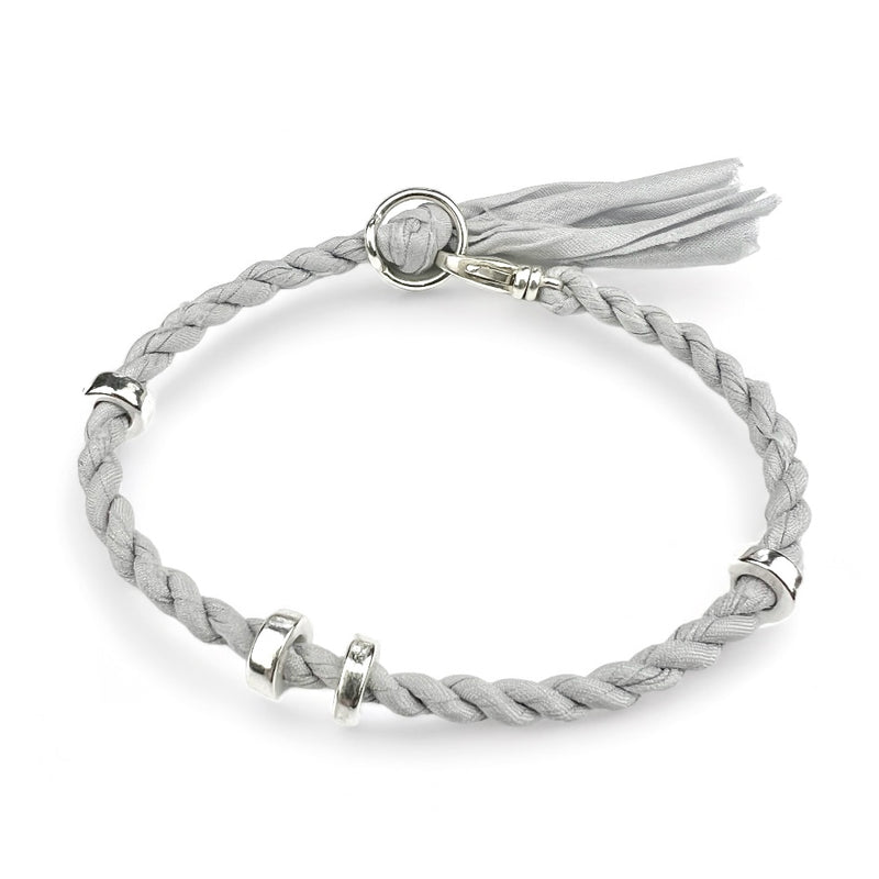 Silver + Silk Cordage Bracelet
