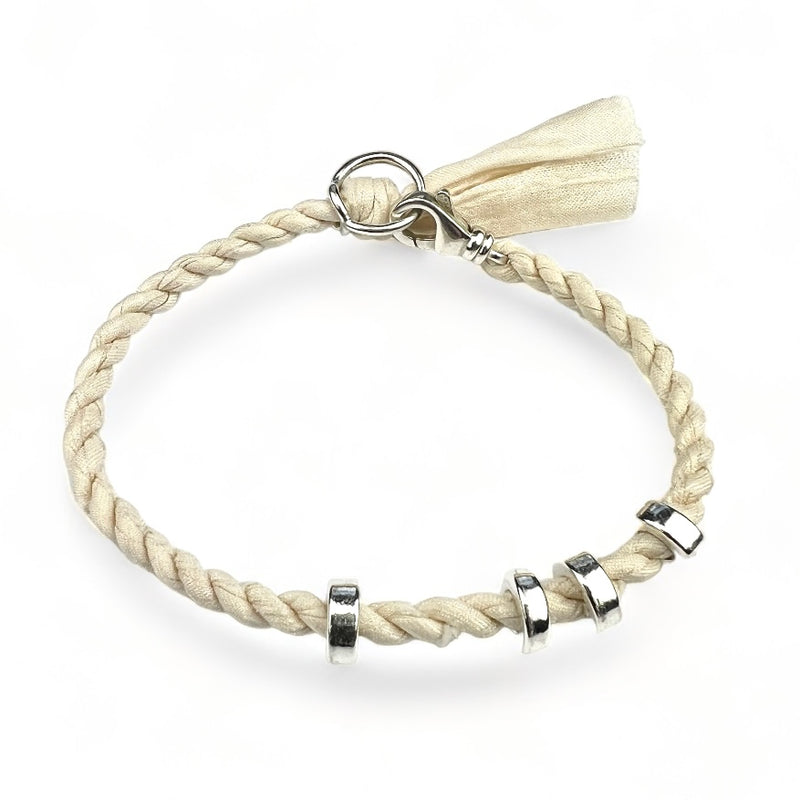 Silver + Silk Cordage Bracelet